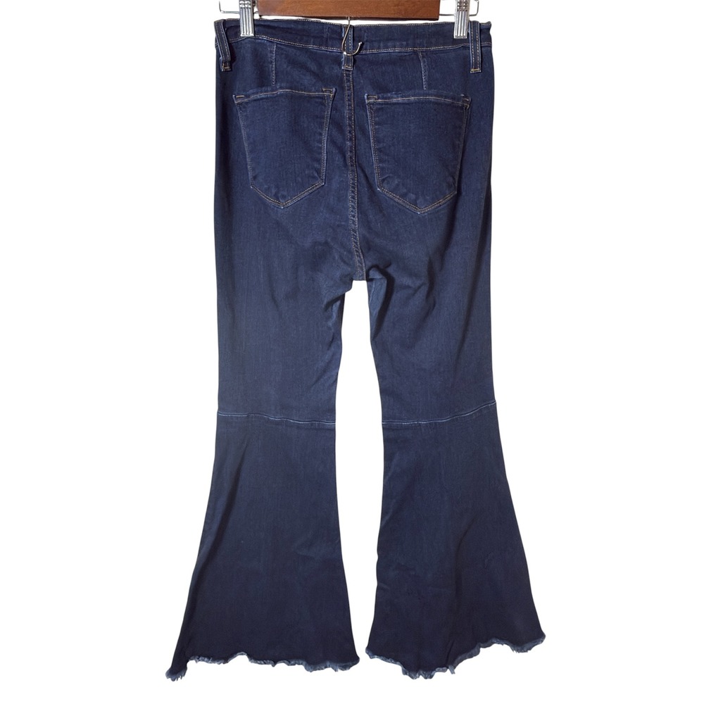 Judy Blue Dark Wash Flare Jeans 9/29 Women Raw Hem High Rise - Picture 2 of 10